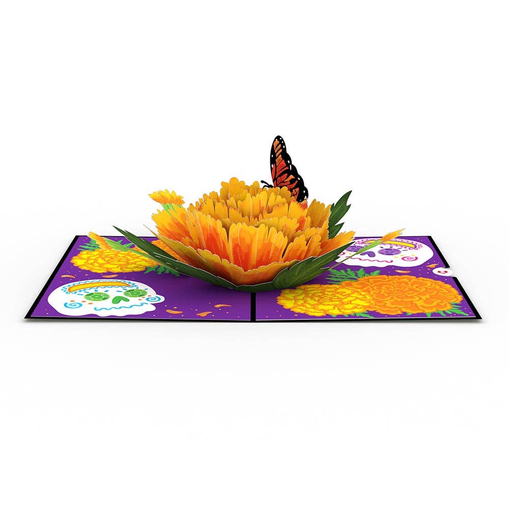 Lovepop Cards - Wholesale Religious Card - Día de los Muertos Marigold 5''x7'' Card, Pop-Up Cards2