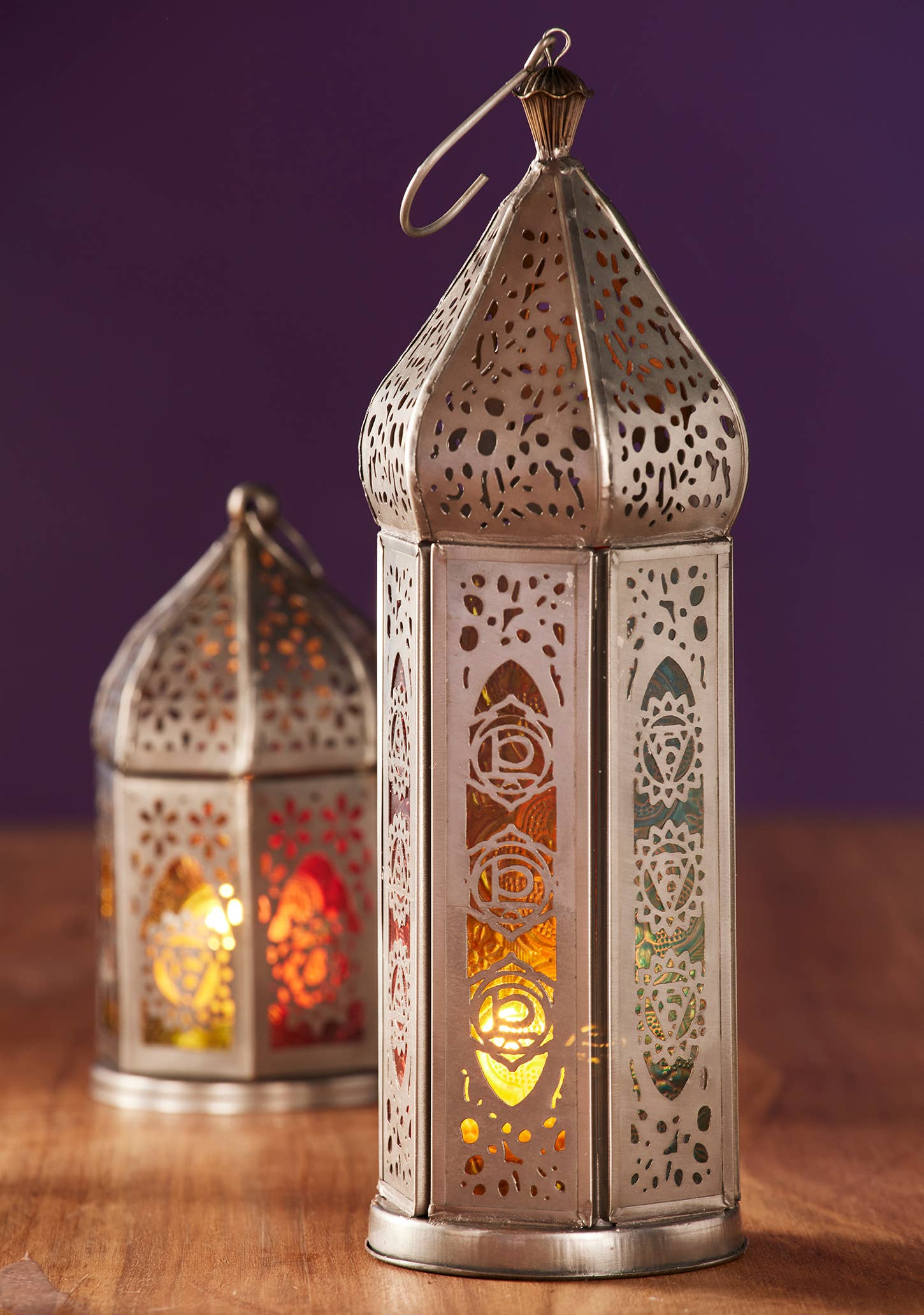 Namaste - Wholesale Lantern - Chakra Lantern Large Zinc Finish