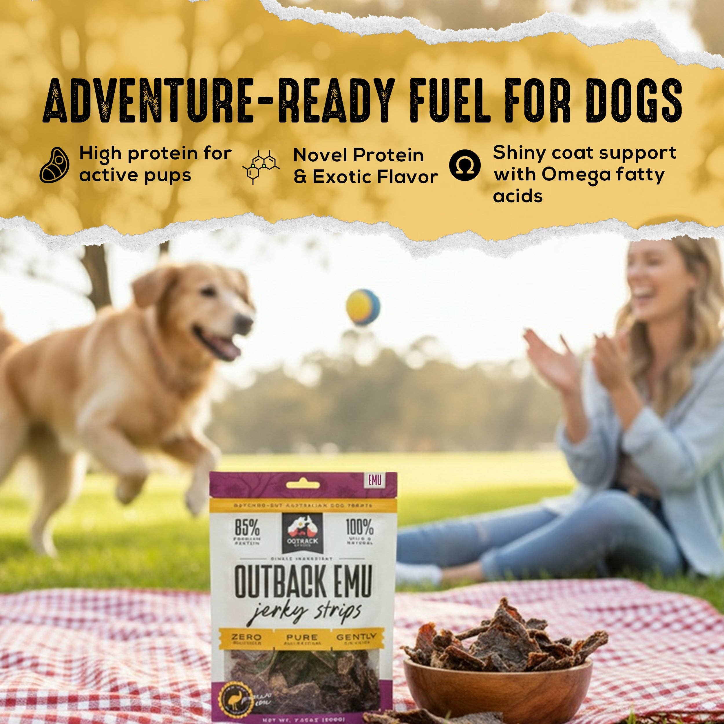 Outback Bones - Wholesale Pet Treats - Dog - Outback Emu Jerky Strips2