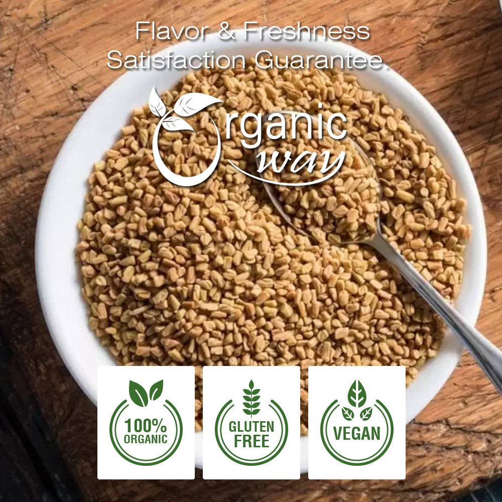 Organic Way LLC - Wholesale Herbs - Organic Way Fenugreek / Methi Powder (Trigonella foenum) - Adds Flavour & Aroma | Kosher Certified | Raw, Vegan, Non GMO & Gluten Free | USDA Certified | Origin - India2
