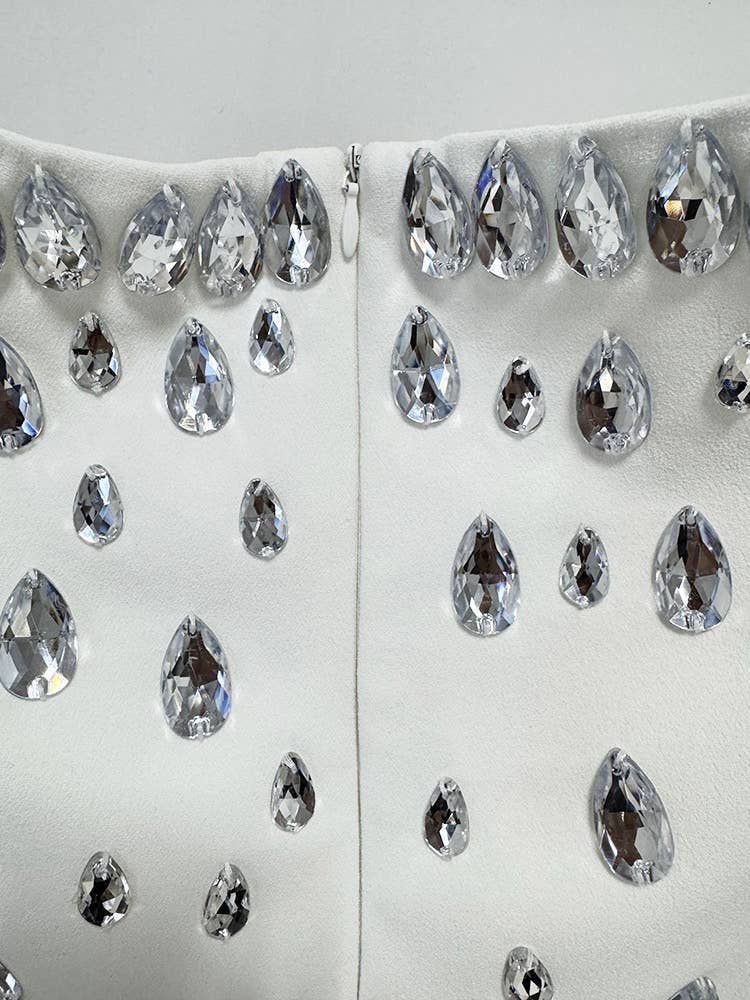 White DR514Y Hand-Beaded Teardrop Diamond  Long Dress for wholesale on Faire9