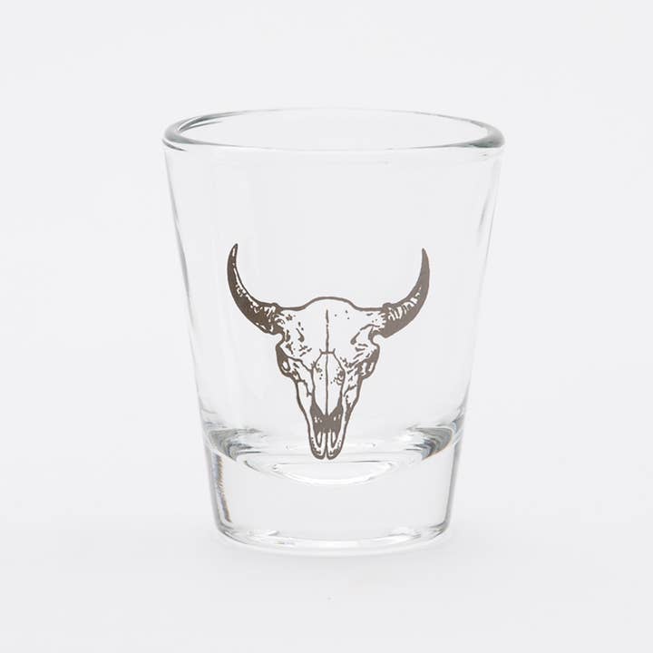 Counter Couture - Vente Verre à shooter - Paire de verres à shot - Bison et tête de mort de buffle