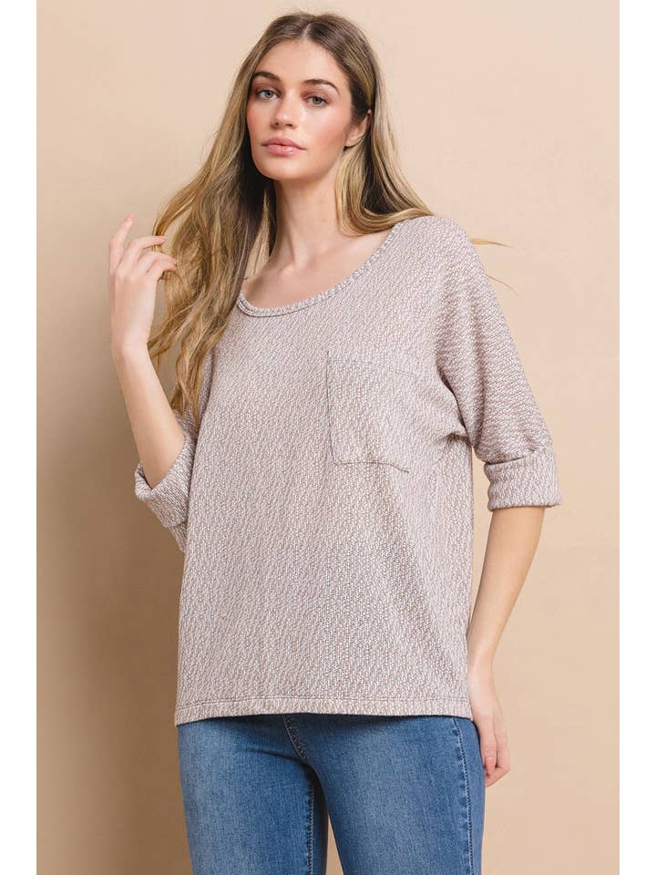 Ces Femme USA – wholesale Knit top – Women's – Dolman 3/4 Sleeve Knit Top / TY12894SA