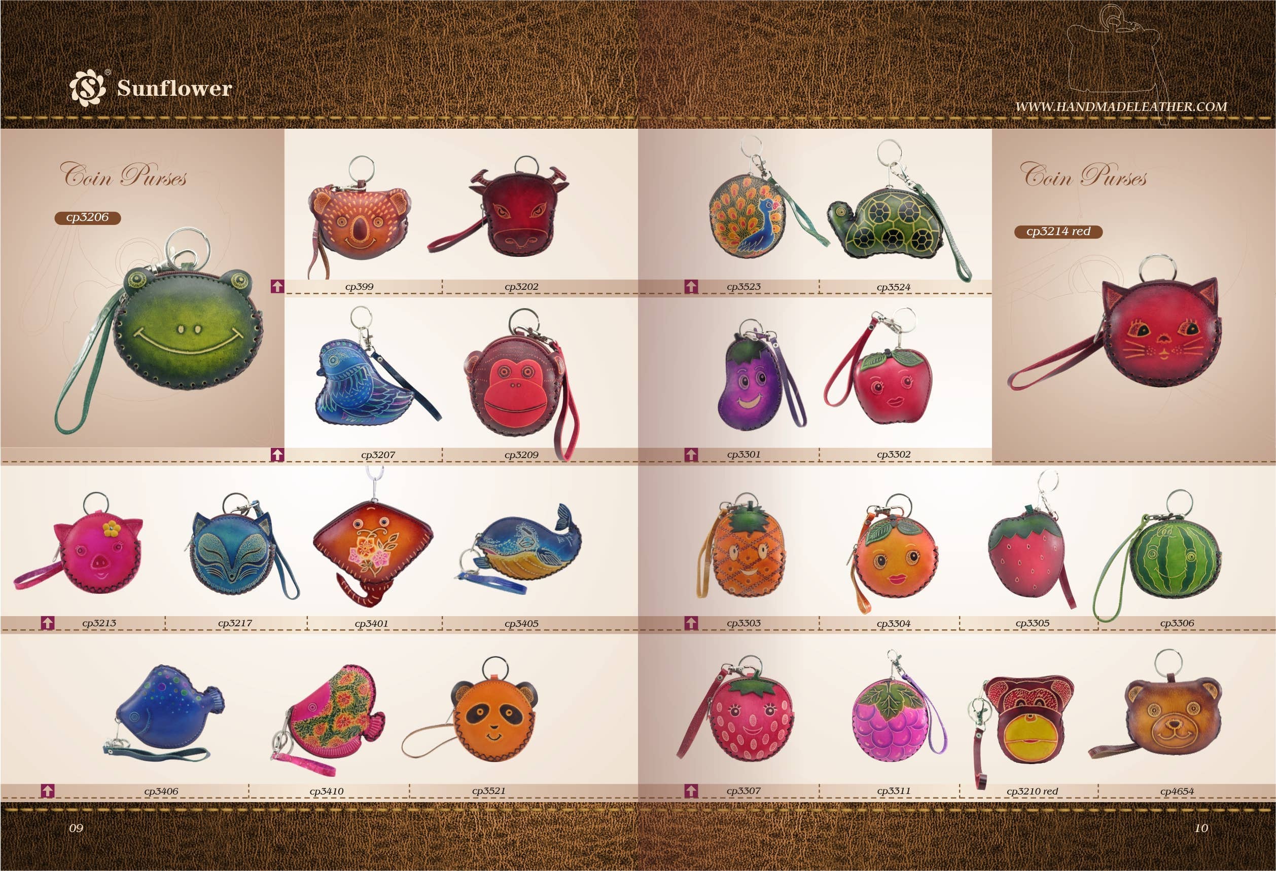 Sunflower Handmade leather inc – Porta-moedas - Mulher por atacado – Porta-moedas variadas em couro genuíno2