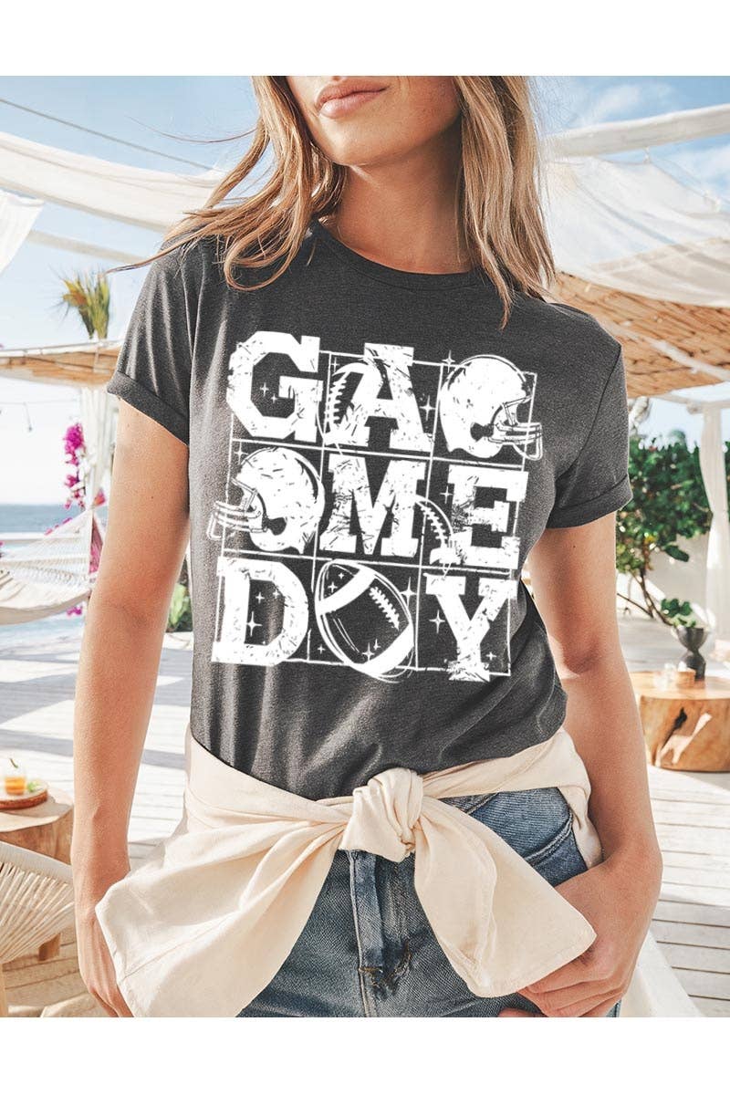 COLORBEAR - Wholesale T-Shirt (Graphic) - Women's - Distressed Game Day Graphic Heavy Cotton Tee2