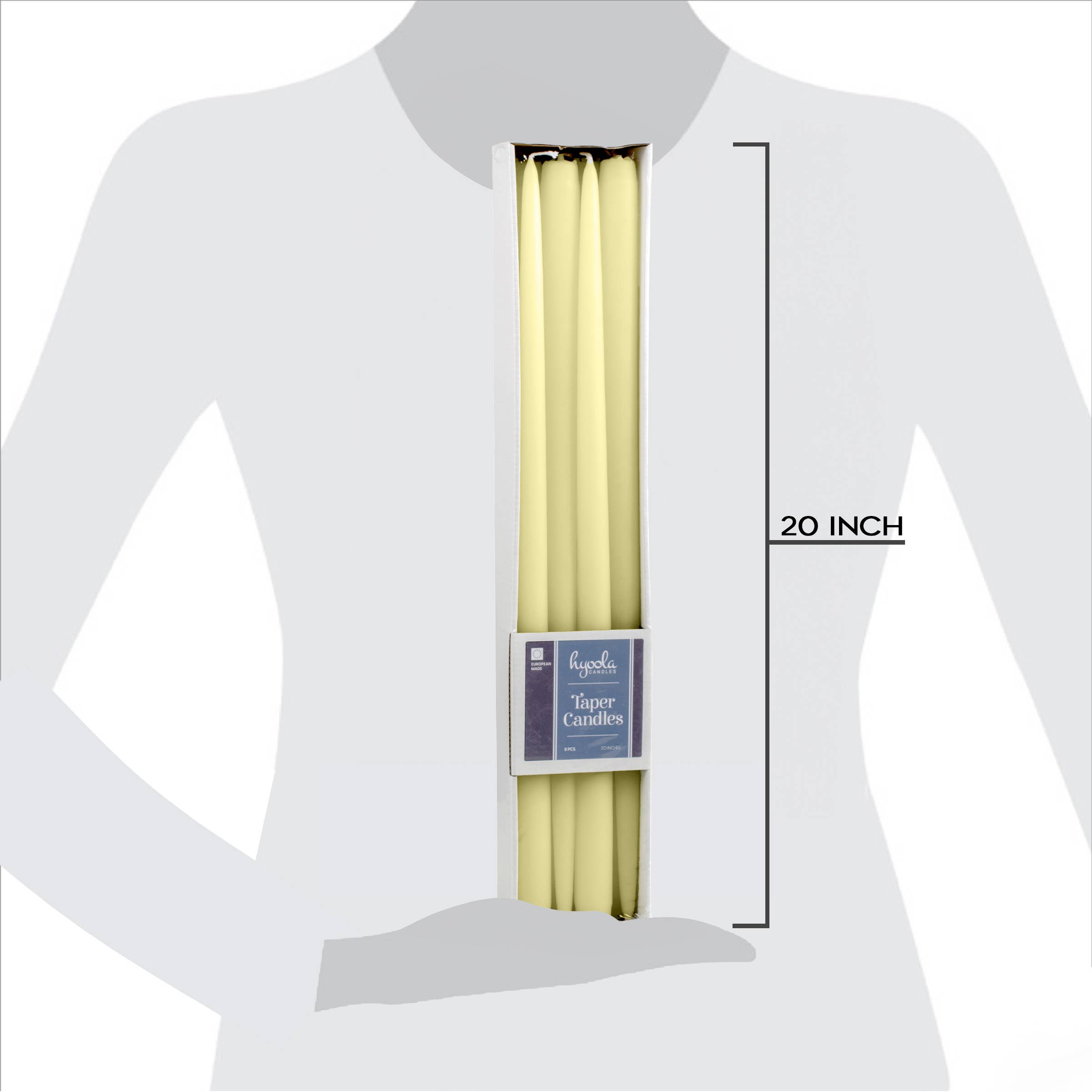 Hyoola Candles - Wholesale Tapered Candle/Candlestick - Ivory Giant Taper Candles - 20 Inch - 8 Pack4