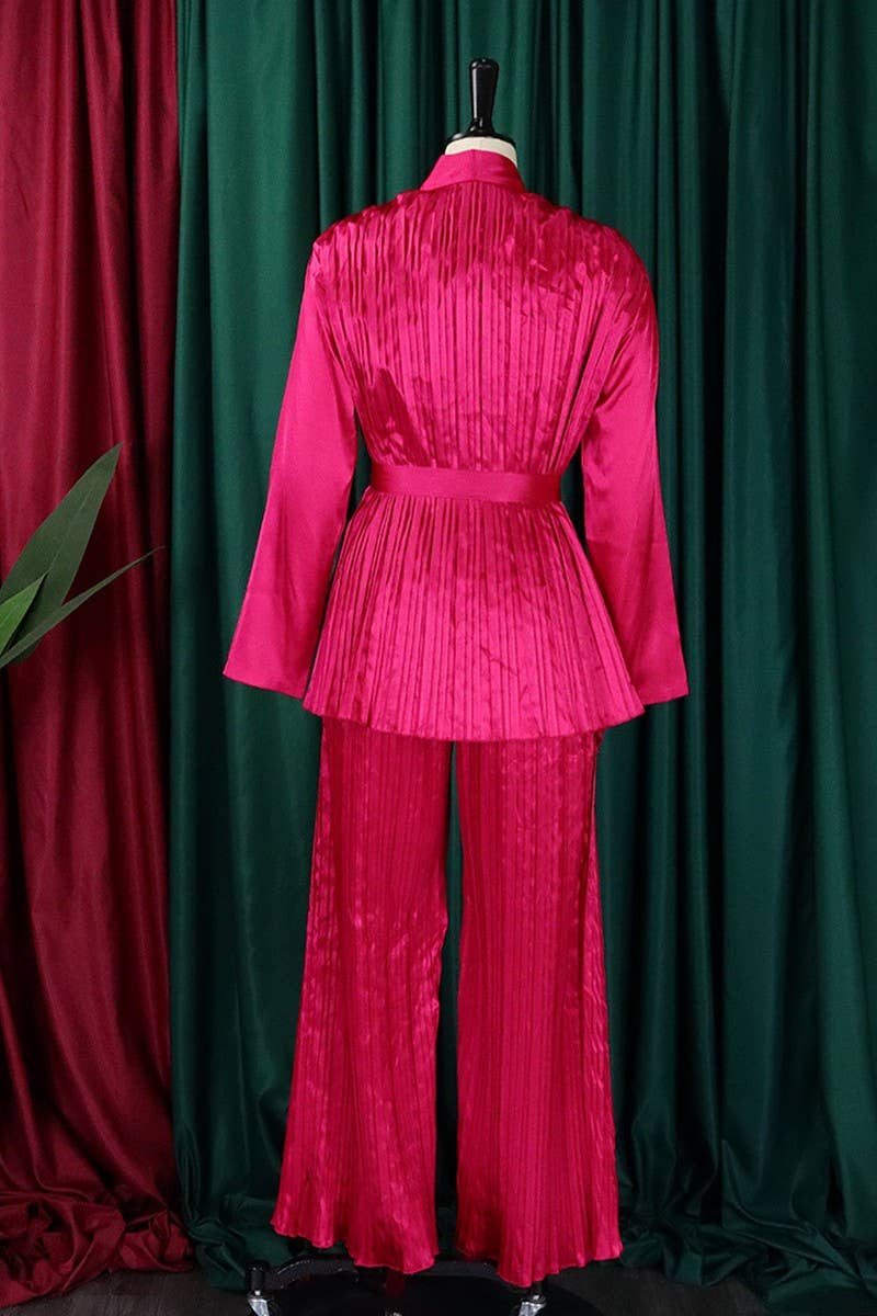 NINEXIS - Wholesale Top & Pant Set (NOT Loungewear) - Women's - CWSTB0523_PLUS SIZE  LACE UP SHIRT  TROUSERS TWO-PIECE SET9