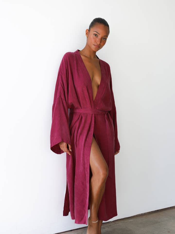 The Long Robe - Plum for wholesale by Be Idle