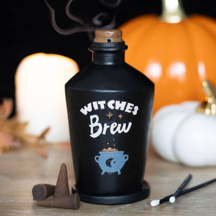 Something Different Wholesale - Wholesale Incense Holder - Witches Brew Potion Bottle Halloween Incense Cone Burner