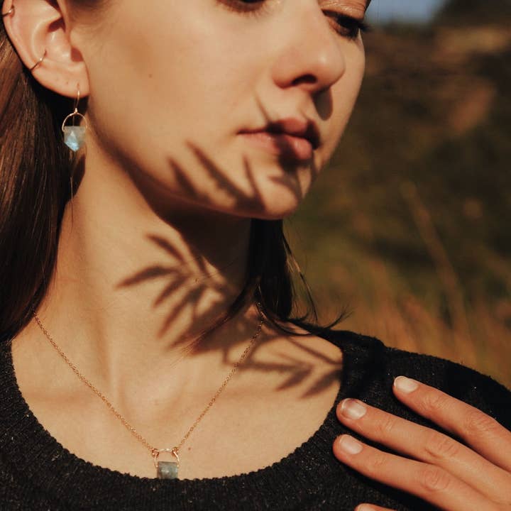 Labradorite Dagger Earrings for wholesale by Laura J Designs