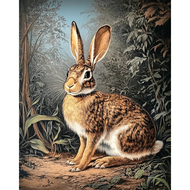 Mowbi - Venta al por mayor Ilustración - Conejo de Estilo Antiguo - Láminas de Arte de Animales Vintage – Obra de Arte de 8″x10″ para Marco de 11″x14″