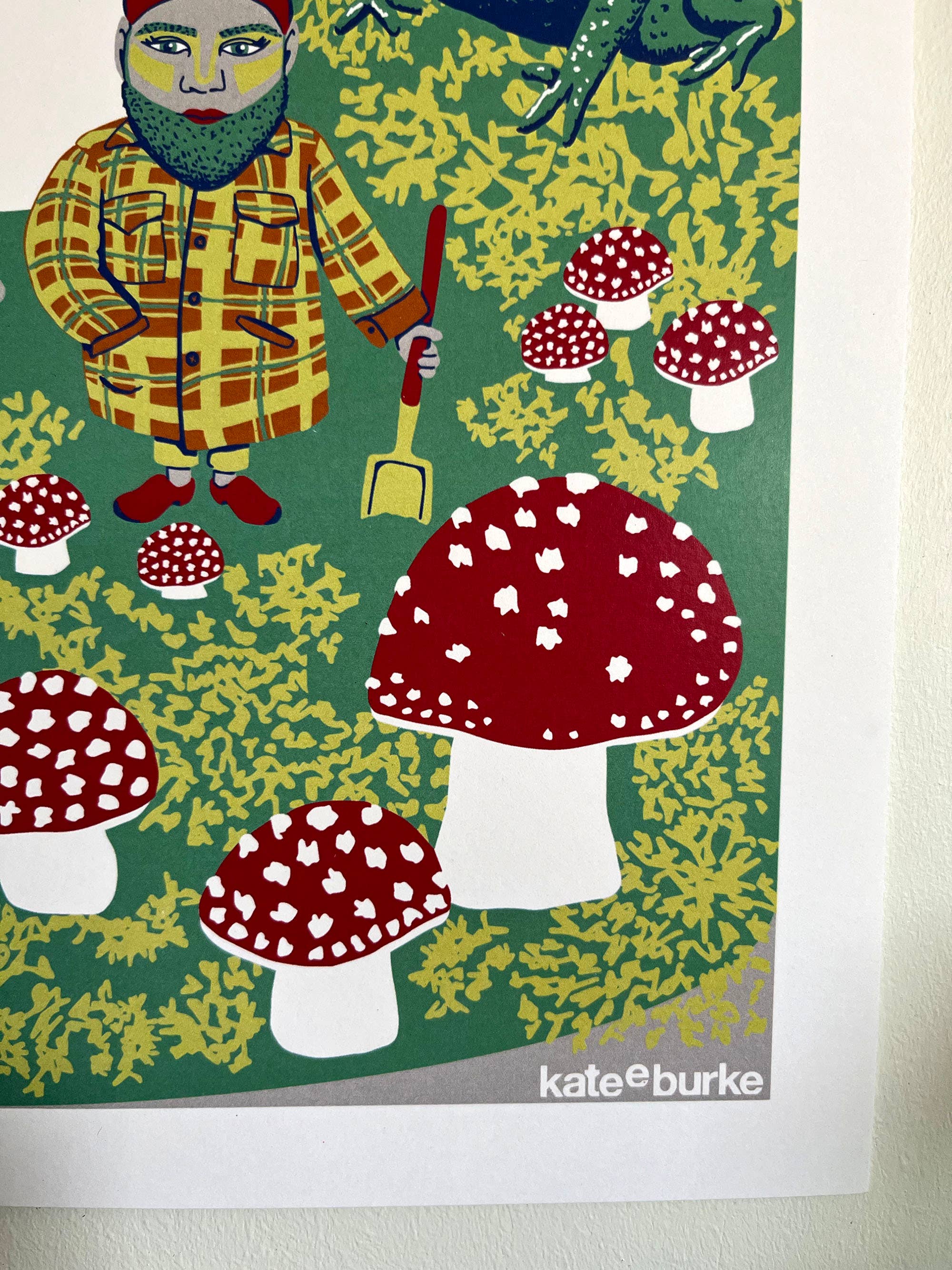 Kate E. Burke - Wholesale Art Print - Gnomes in the Garden 11”x14” Digital Print3