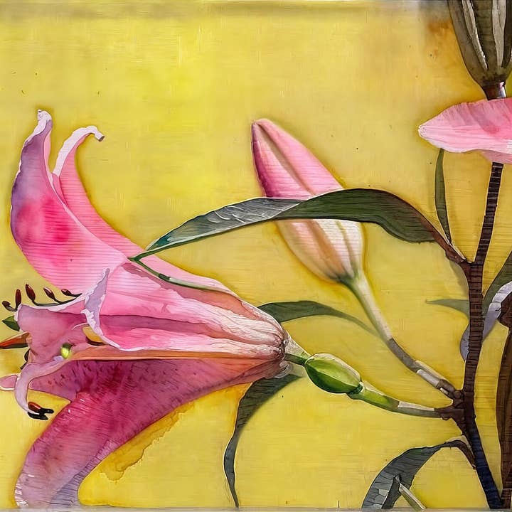 Floral Matte Canvas Art, Wall Decor, Yellow Flower Print, Home Decor Gift, Living Room Art, Modern Floral Wall Art for wholesale by Mediaunlimited, LLC.