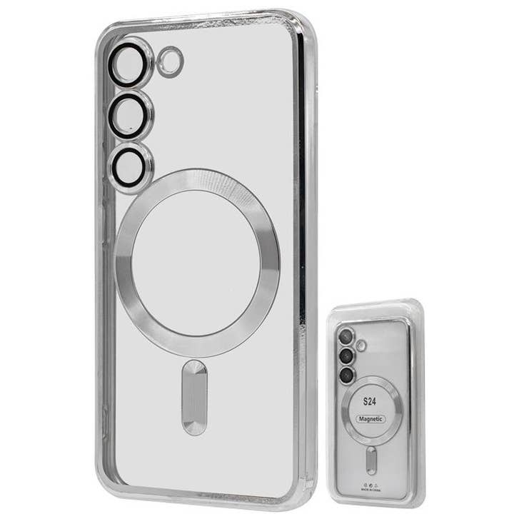 S24 TPU-Gehäuse mit metallischem Magneten, Silber im Großhandel für den Großhandel von Mighty Wireless