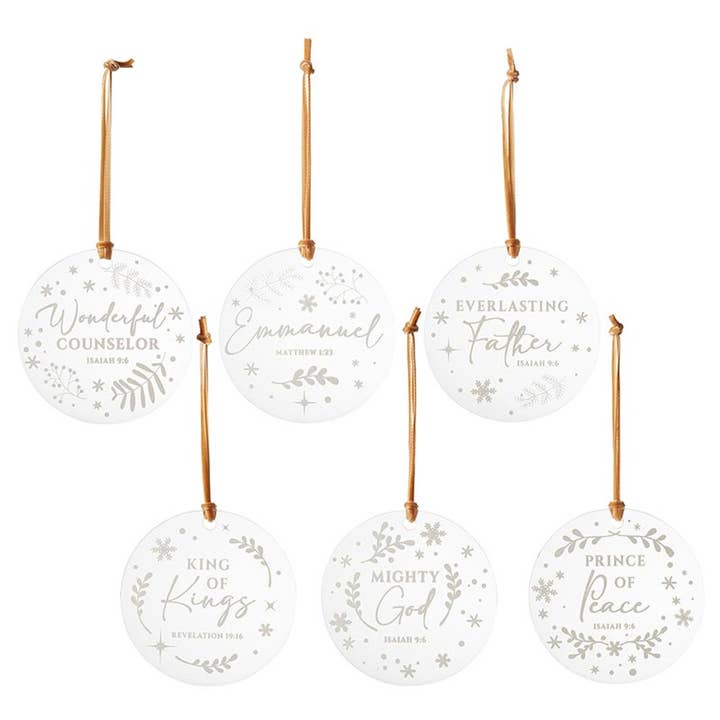 Faithworks by Creative Brands - Wholesale Ornament Set - Ornaments - Names of Jesus - 6pcs