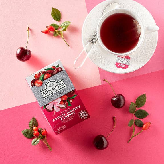Ahmad Tea - Wholesale Tea Bags - 20 Teabag Rosehip, Hibiscus & Cherry3