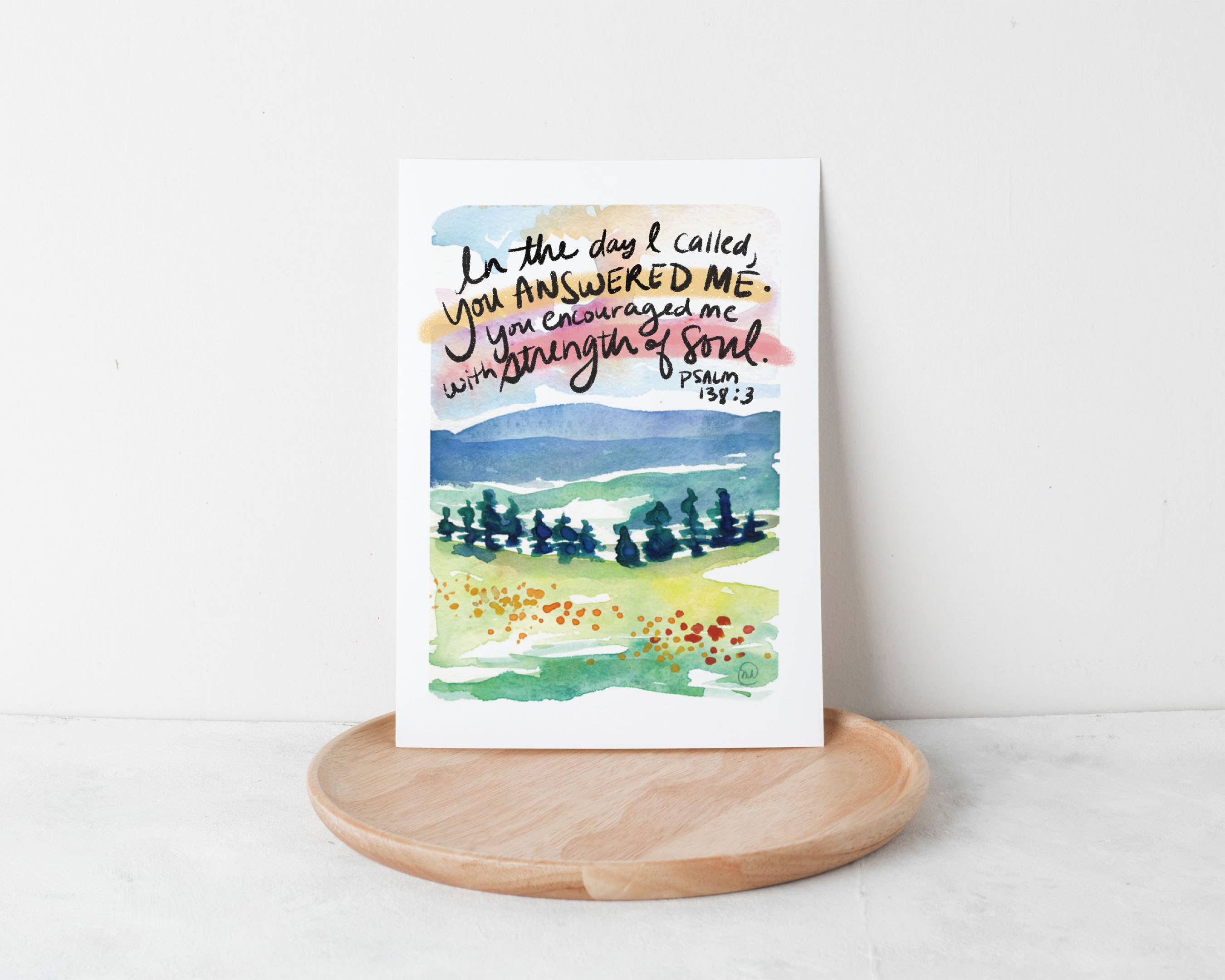 Marydean Draws - Wholesale Everyday Greeting Card - "Strength of Soul" Watercolor Bible Verse Greeting Card2