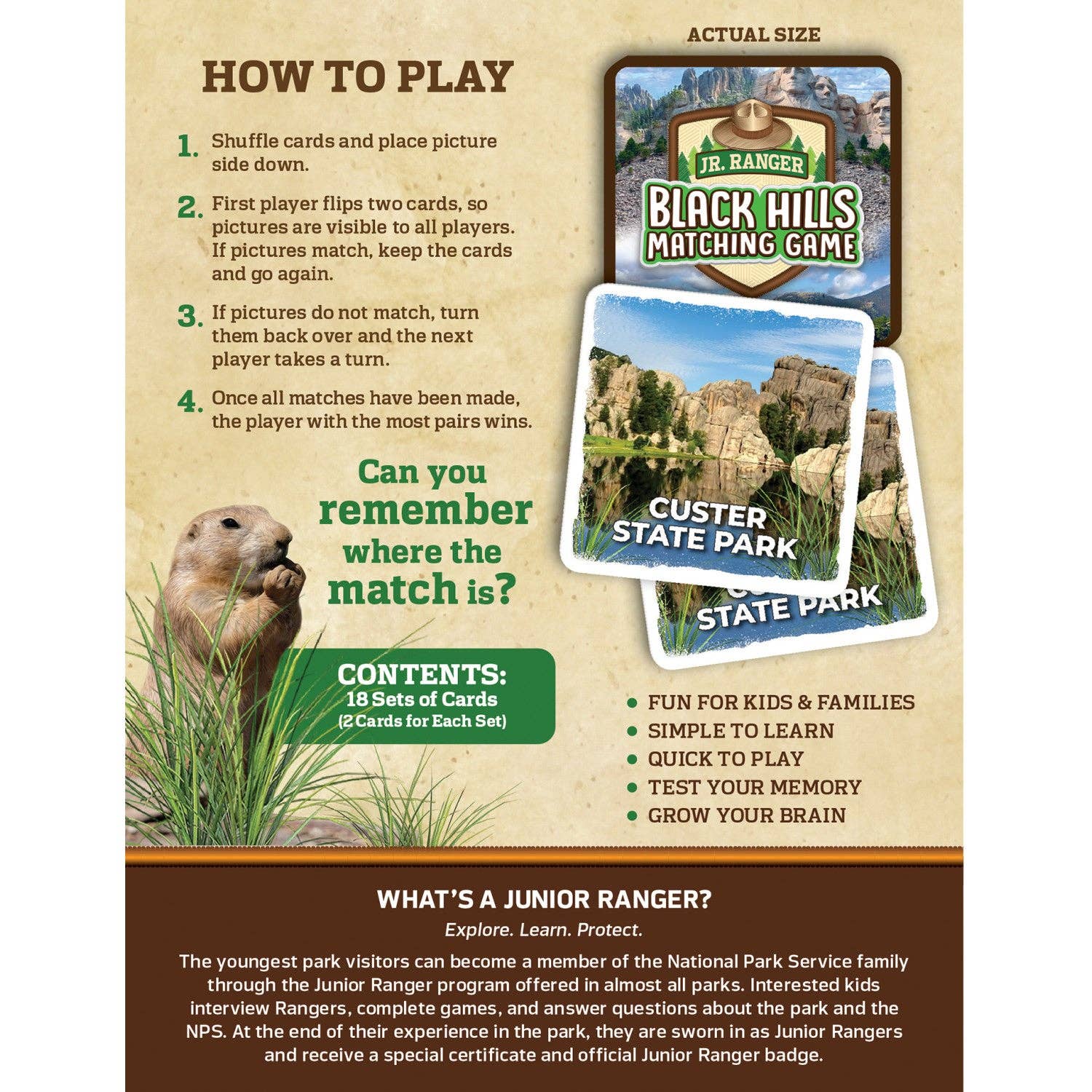 Masterpieces Puzzles - Wholesale Brain Game - Kids - Jr Ranger - Black Hills Matching Game2