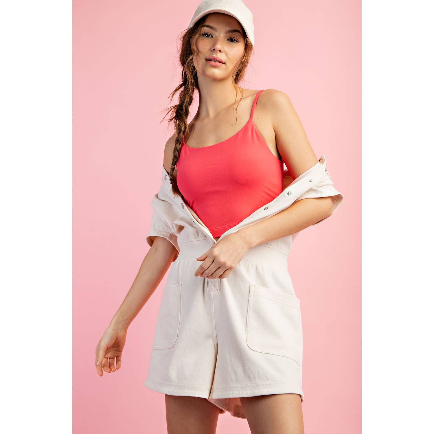 Rae Mode - Vendita all'ingrosso Tutina - Donna - TUTINA A MANICA CORTA IN TWILL DI COTONE ELASTICIZZATO13