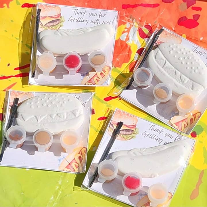 Kits de Pintura de Hamburguesa y Perrito Caliente a la Barbacoa – Fiesta de Cumpleaños Infantil DIY para venta al por mayor de Snazzy Crayons