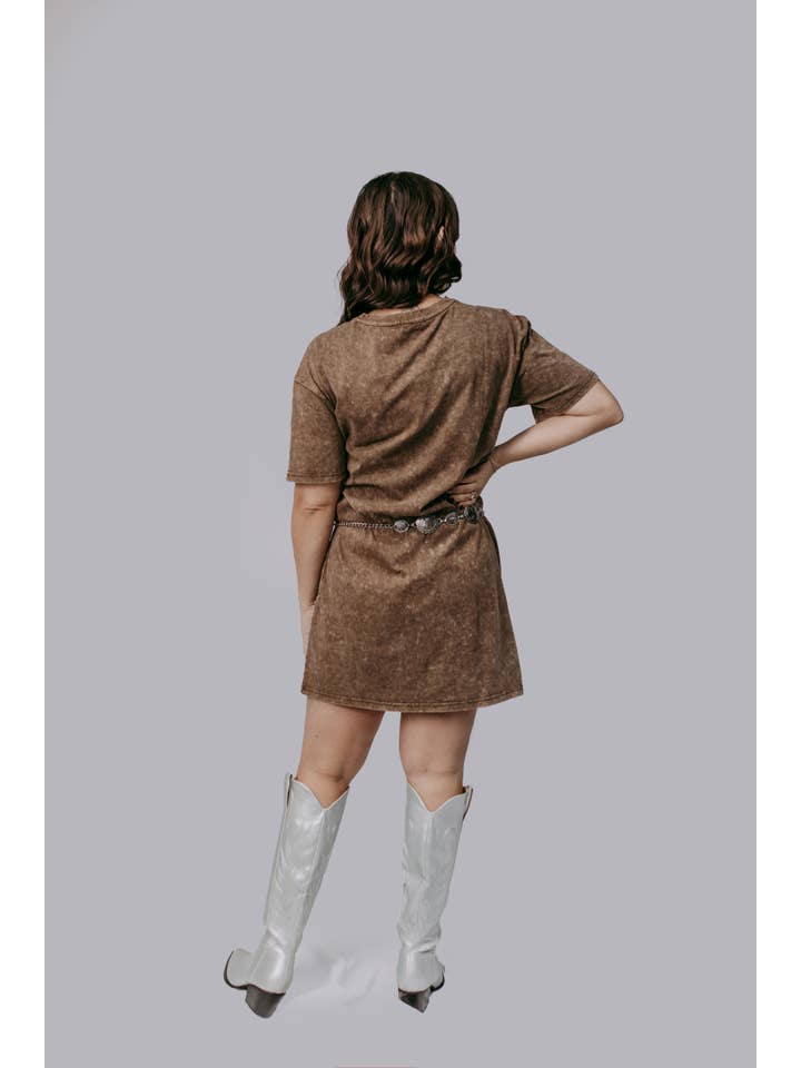 Brown MK415 Bloom T-Shirt Dress for wholesale on Faire