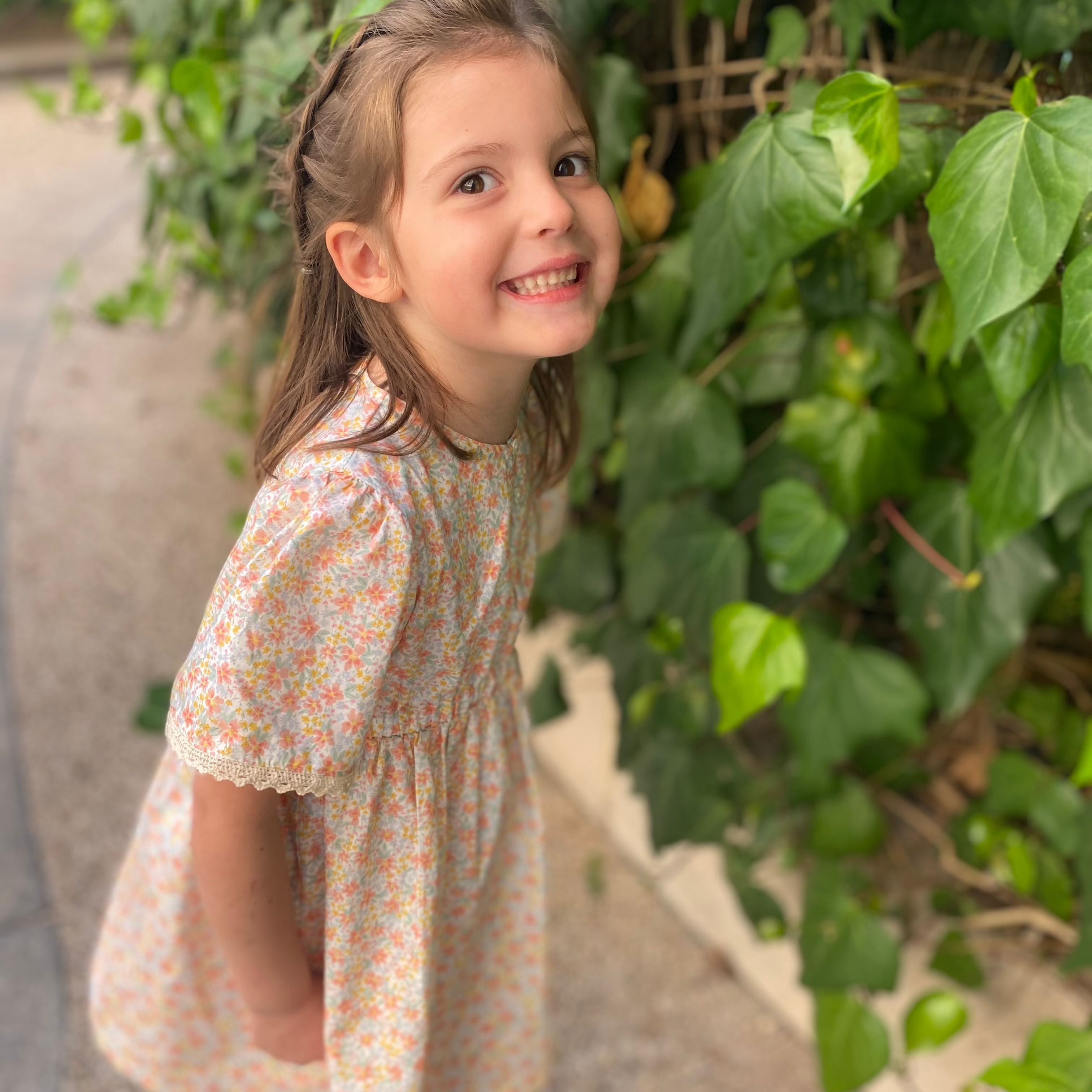 LES ENFANTINES - Wholesale Dress - Kids - Flamingo Blood Orange Dress1
