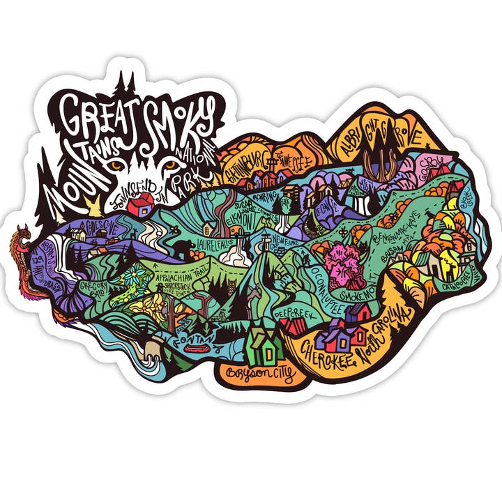 Great Smoky Mountains Map for wholesale by Smoky Outfitters