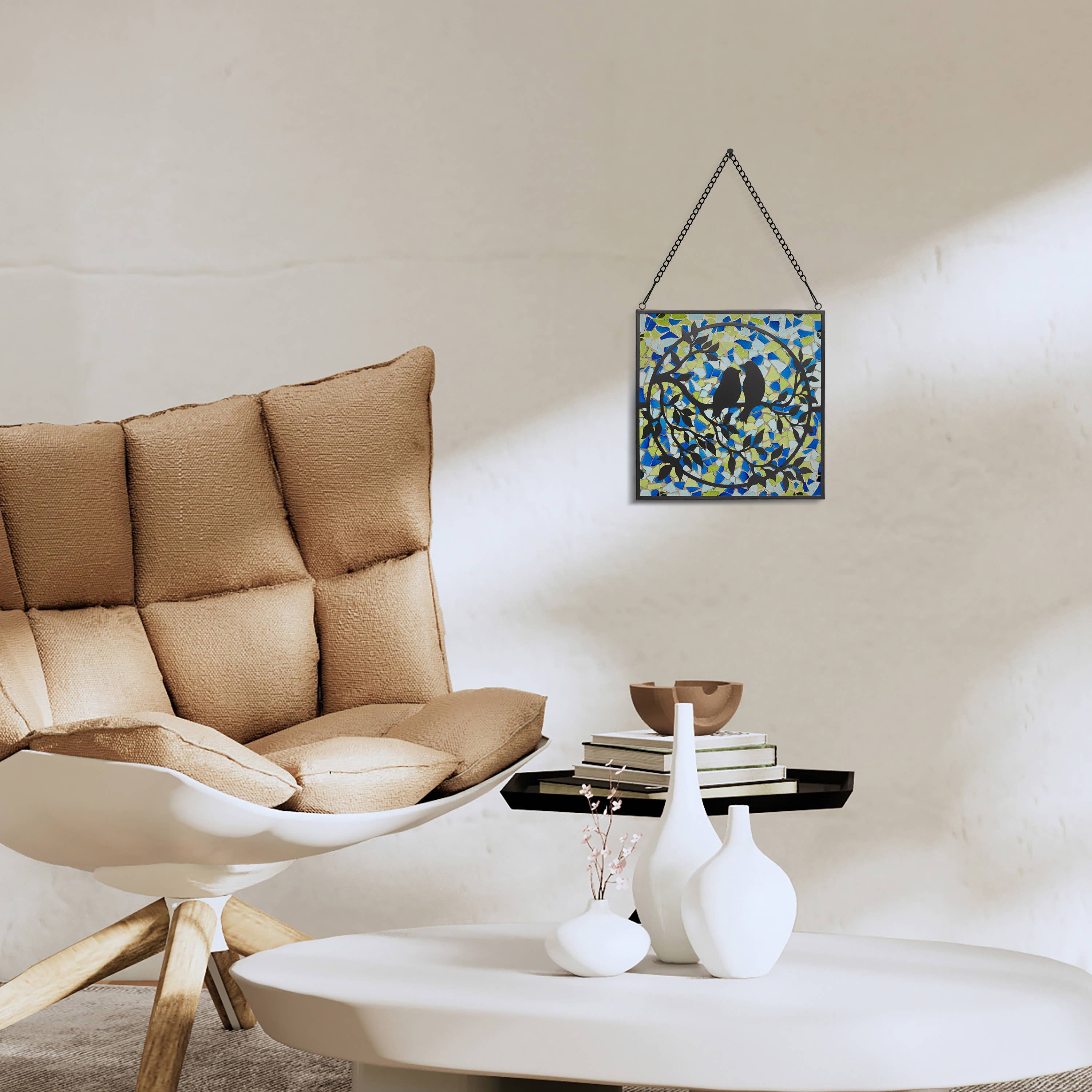 River of Goods - Wholesale Suncatcher - 12"W Love Birds Mosaic Stained Glass Window Panel6