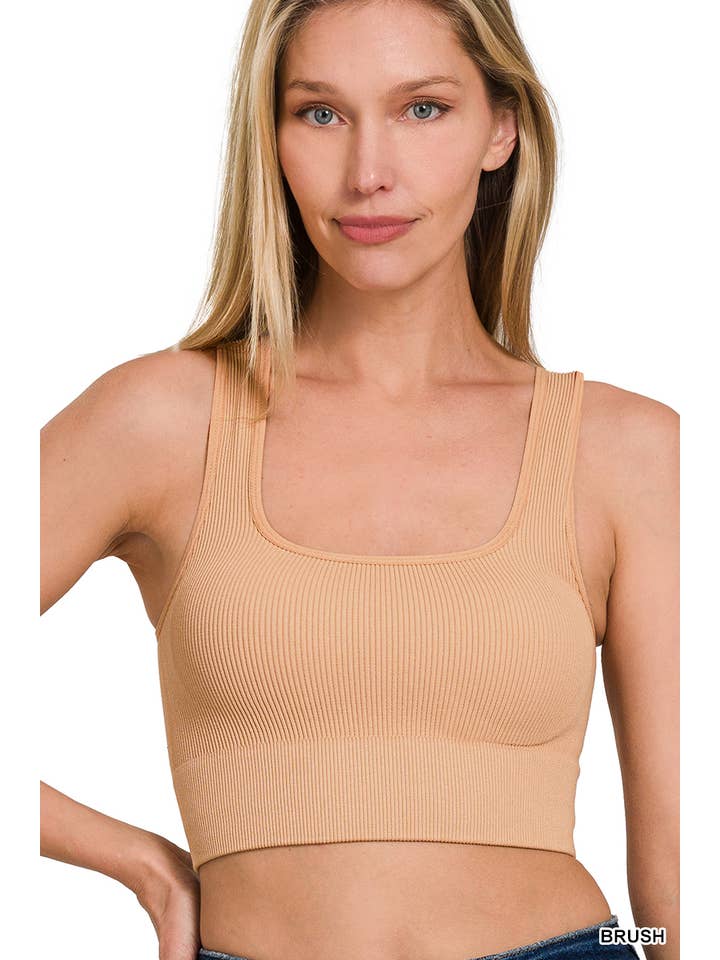 Vanilla Monkey - Wholesale Tank Top - Women's - Ribbed Square Neck Cropped Tank Top
