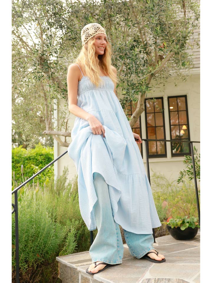 Smocked Tiered Maxi Dress for wholesale by HYFVE