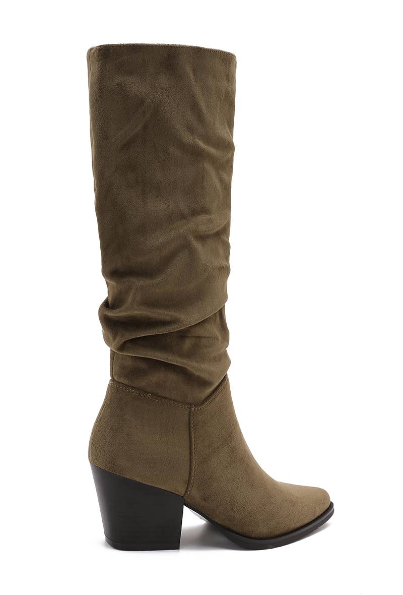 Joia Paris - Wholesale Boots - Unisex - Elegant block heel boots with pleated shaft WZ-11119