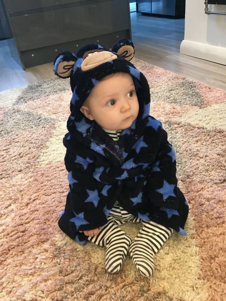 Twisted Saint - Vente Peignoir – enfant - Peignoir Bébé Singe. Peignoir de Bain Mignon Douillet Adorable2