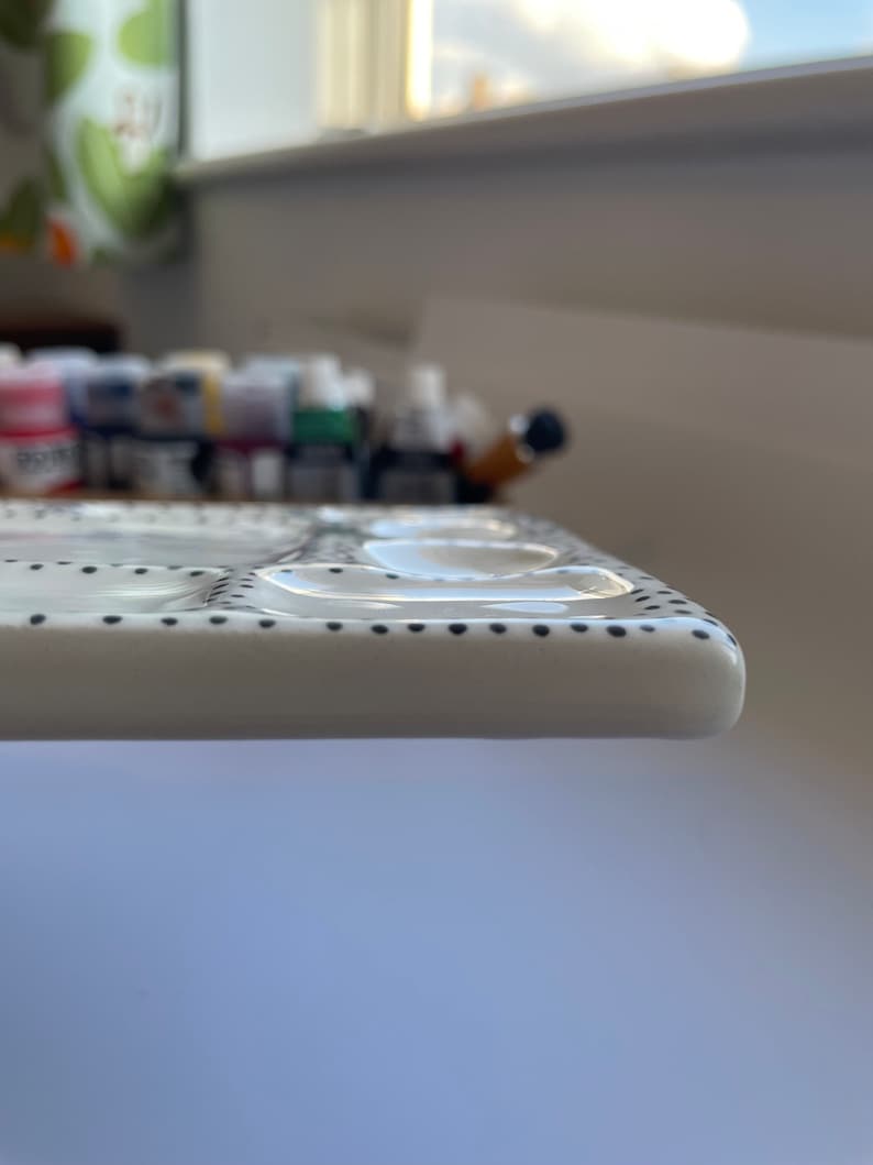 Muddy Ceramic Limited - Vente Palettes/plateaux de mélange - Palette en céramique faite main, palette originale pour artistes, palette pour aquarelle, palette en céramique pour peintures, cadeaux pour artistes2