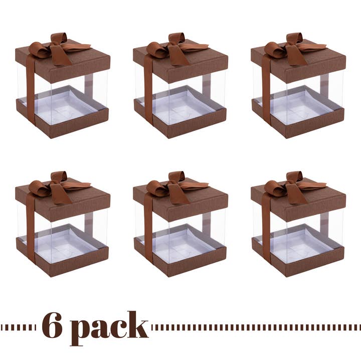 Hammont - Wholesale Gift Box - Clear Plastic Gift Boxes 6 Pack Bakery Boxes4