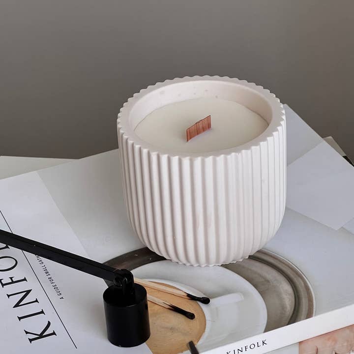 Estelle Studio - Wholesale Jar/filled candle - Ribbed Jar Soy Wax Wood Wick Candle5