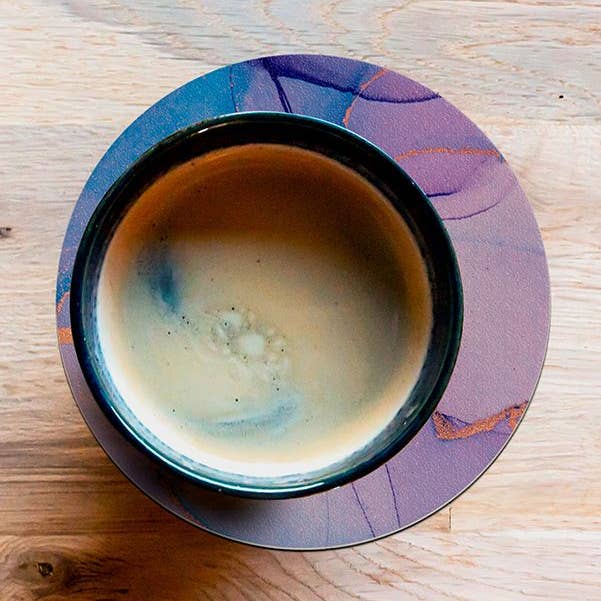 Pinted - Wholesale Coasters - Set of 4 round coasters Purple Electrik0