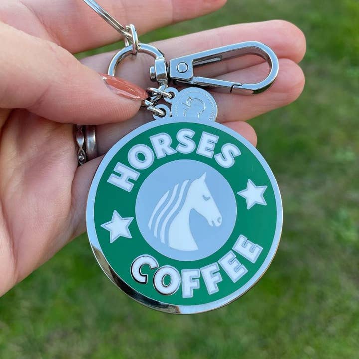 Dapplebay Horses & Coffee - Porte-clés pour la vente par Dapplebay