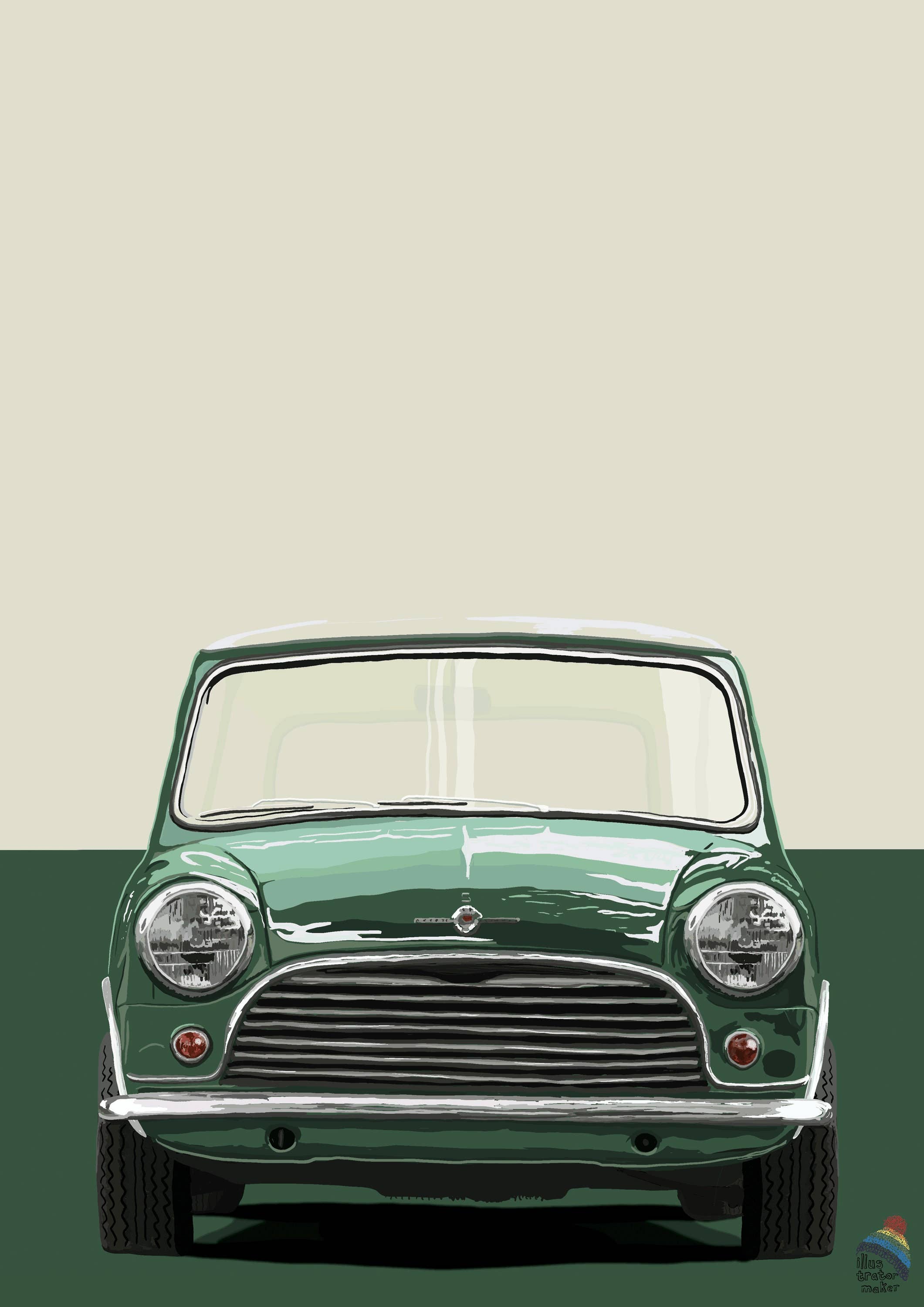 Illustrator maker – wholesale Art print – Mini Cooper S Art - Classic Mk1 Austin Mini Cooper S4