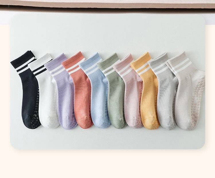 Belsize Activewear - Vendita all'ingrosso Calzini - Donna - Calze antiscivolo corte per yoga e pilates12