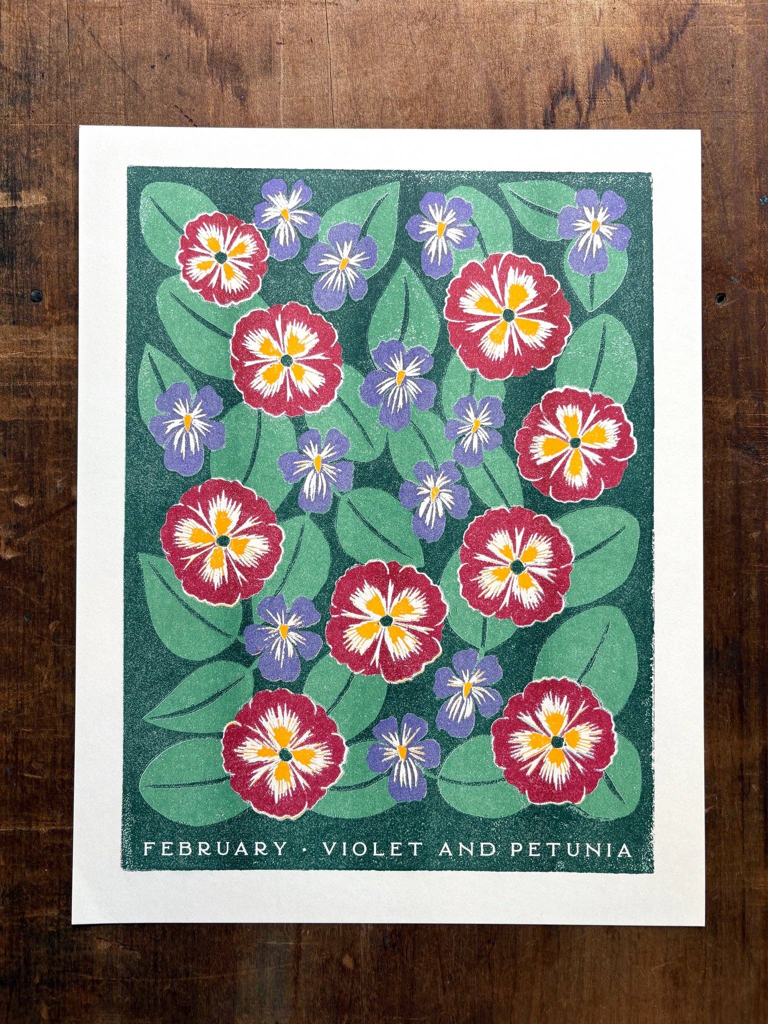 Katharine Watson - Venta al por mayor Ilustración - Impresión Risográfica de Flores del Mes de Nacimiento: Febrero5