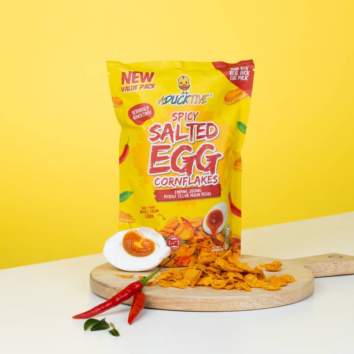 Asian Snacks - Wholesale Chips - SPICY SALTED EGG CORNFLAKES - 100 Grams