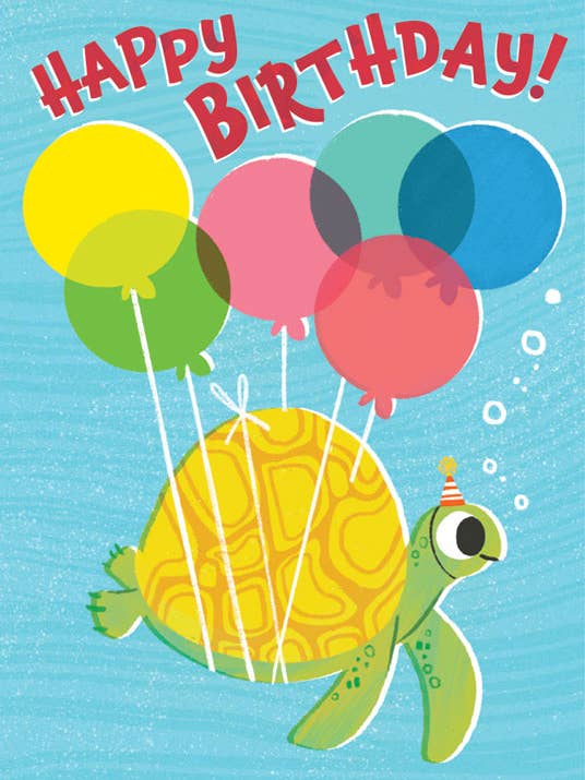 Fødselsdagsskildpaddefoliekort for engroshandel hos Paper House Productions