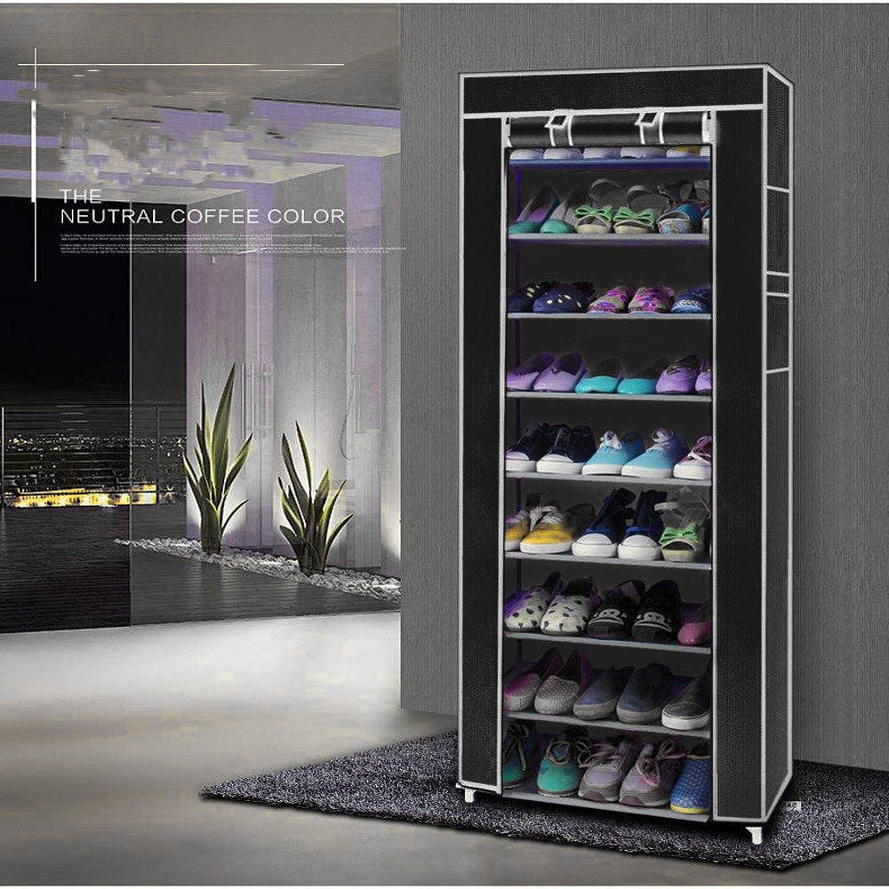 Hard Rock Health Stores – Sapateira por atacado – 10 Layer 9 Grid Sapato Rack Prateleira organizador armário de armazenamento Múltiplas cores18