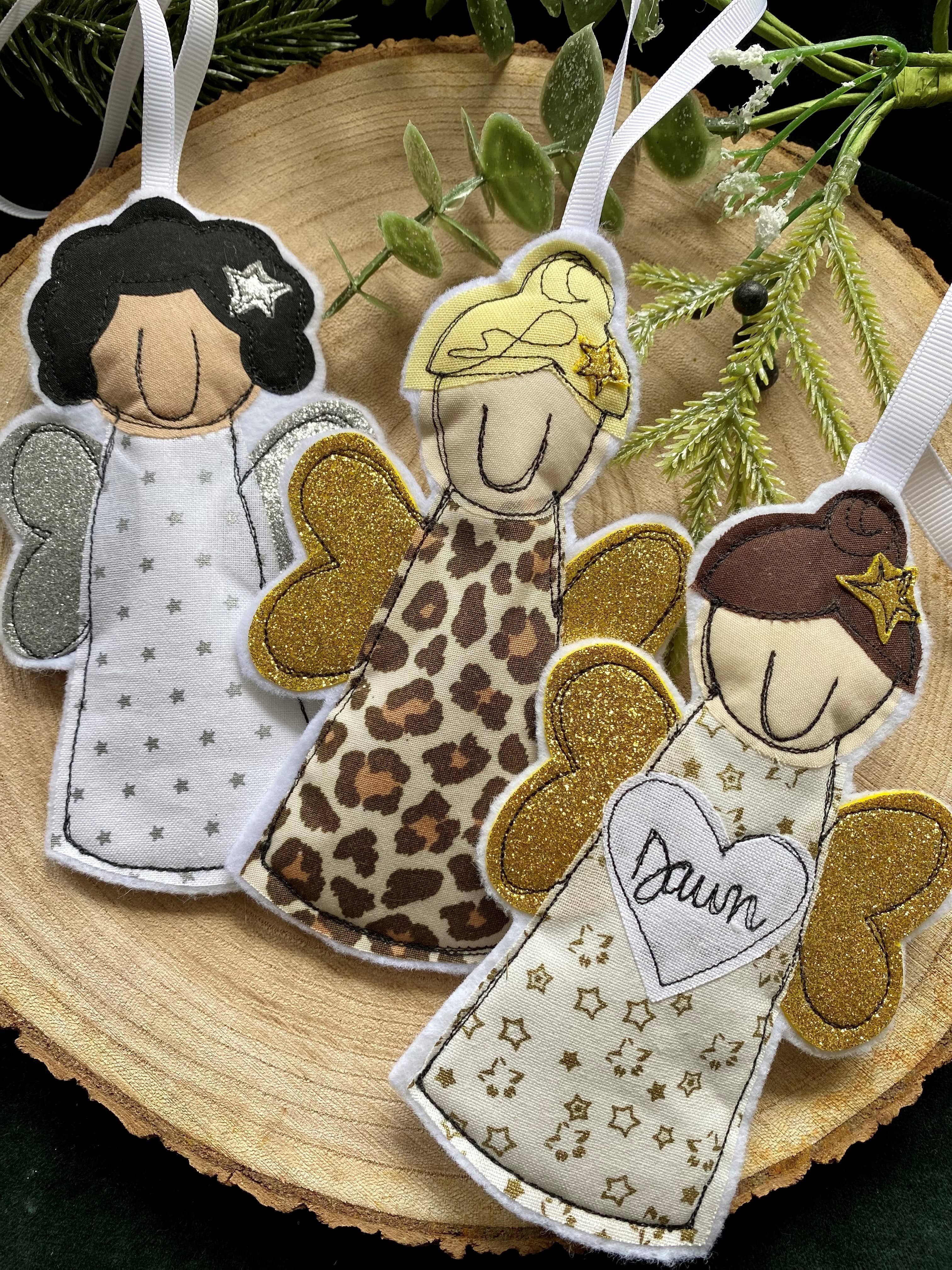 Girl Friday Embroidery – wholesale Ornament – Leopard print christmas fairy decoration1