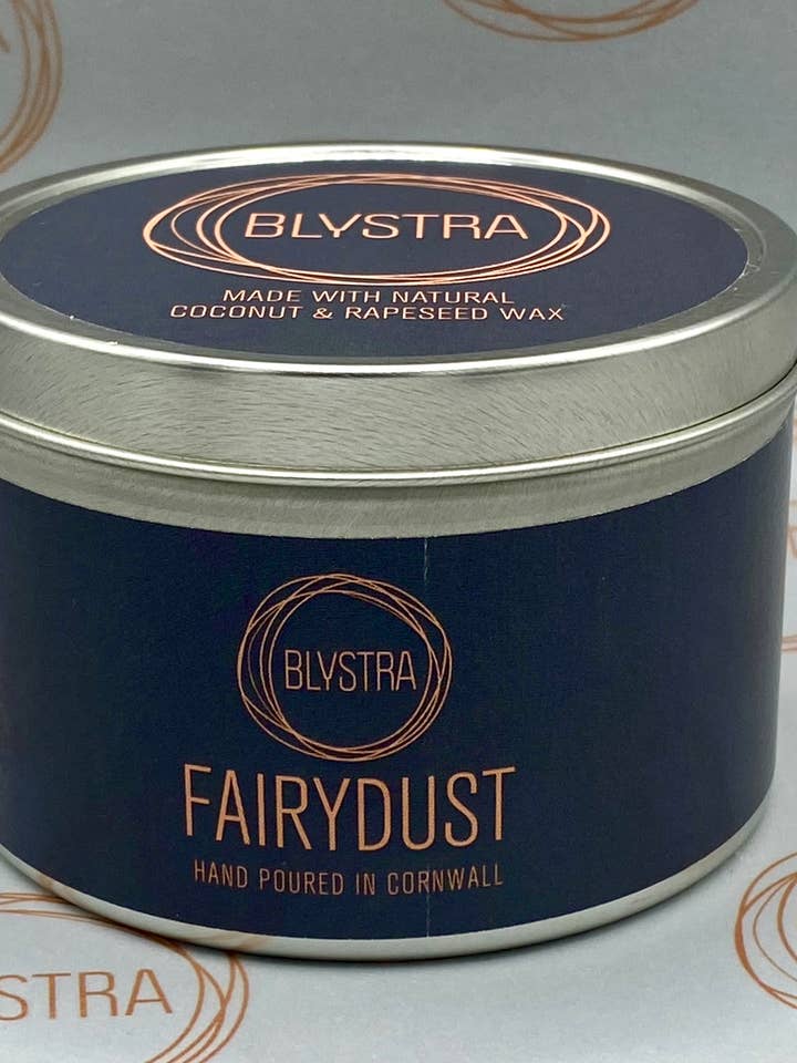 Fairydust Hand-poured Tin Candle for wholesale by Blystra candles