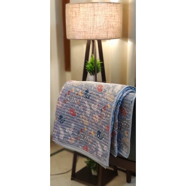 Flora Quilted Cotton Bed Throw Blanket for wholesale by Ayras World
