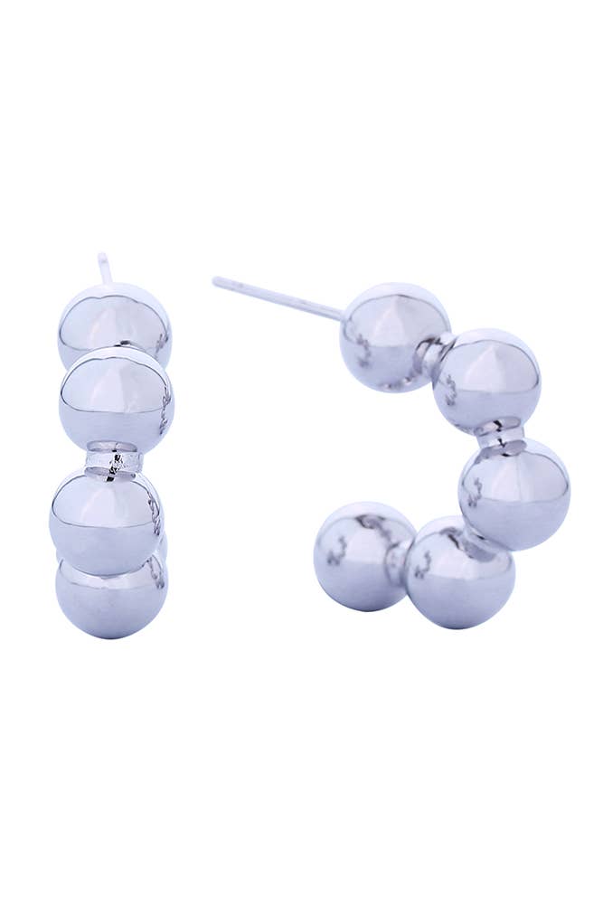 Hana - Wholesale Oorringen - 14K Oorbellen met Hoop Post met meerdere kogels3