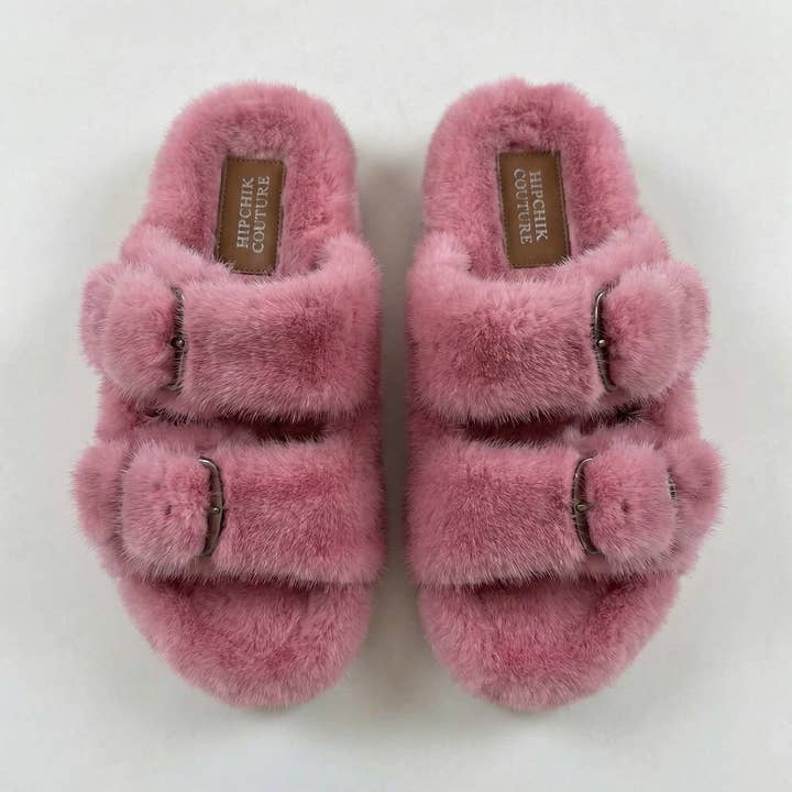 Mink Slide Sandaler - Rosa för wholesale av Hipchik