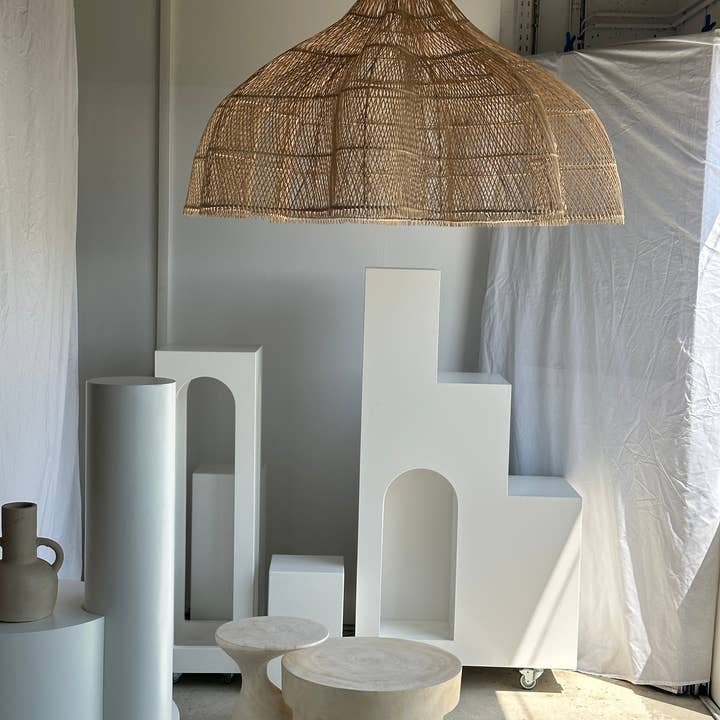 Office Objets - Wholesale Chandelier/Hanging Light - Immense rattan suspension in the shape of a flower, tulip, corolla H:1m; D:1m5013