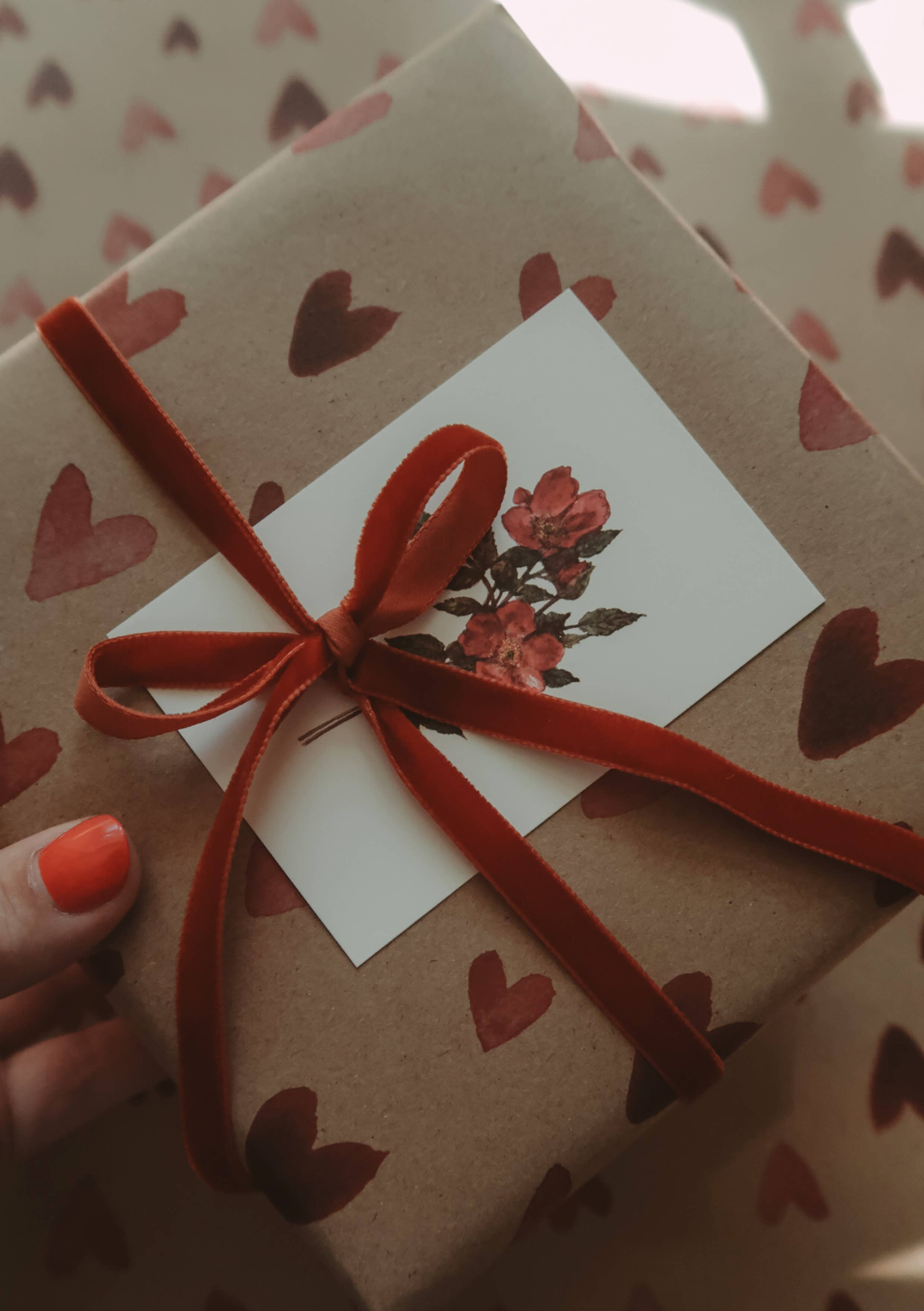 MyDesignPictures - Wholesale Flat Wrap - RED HEARTS Kraft Wrapping Paper  2